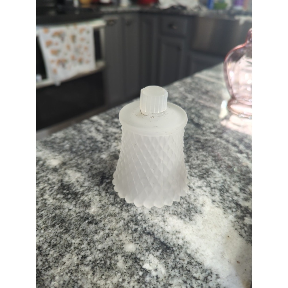 Vintage HOMCO Peg Votive Diamond Point Candle Holder White Frosted